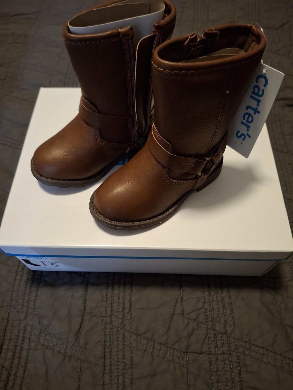 Carter's Brown Mid-Calf Kids Pull-On Boots